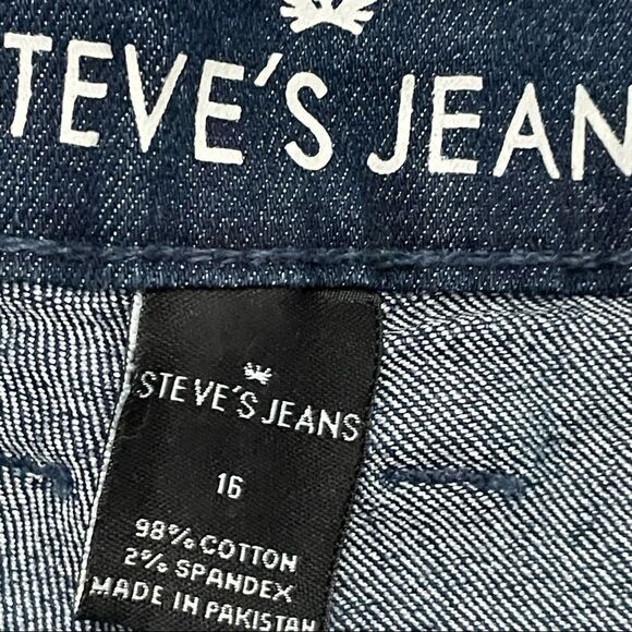 NWT Steve’s Jeans Moto Skinny Jeans Dark Wash Color Is Called Charles Size 16 - Picture 8 of 10